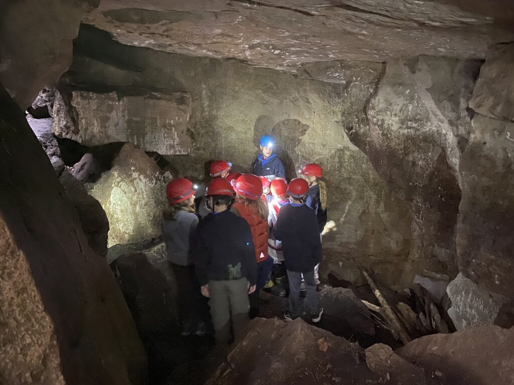 school - caving School group in the caves