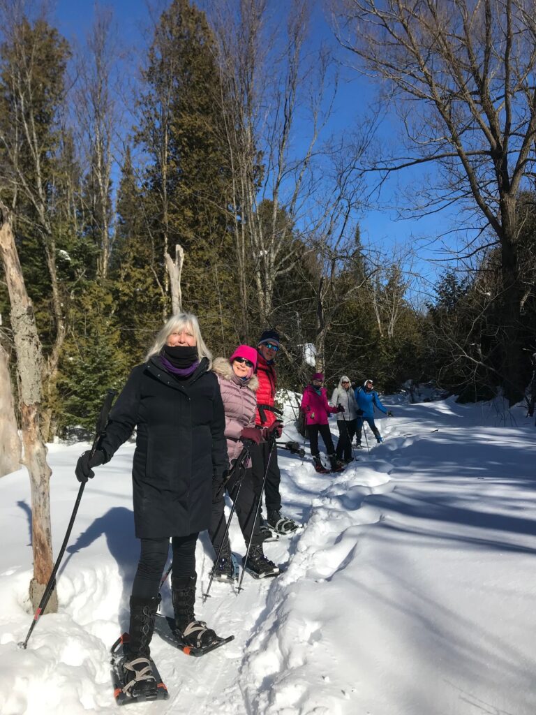 Snowshoers taking a break Snowshoers taking a break