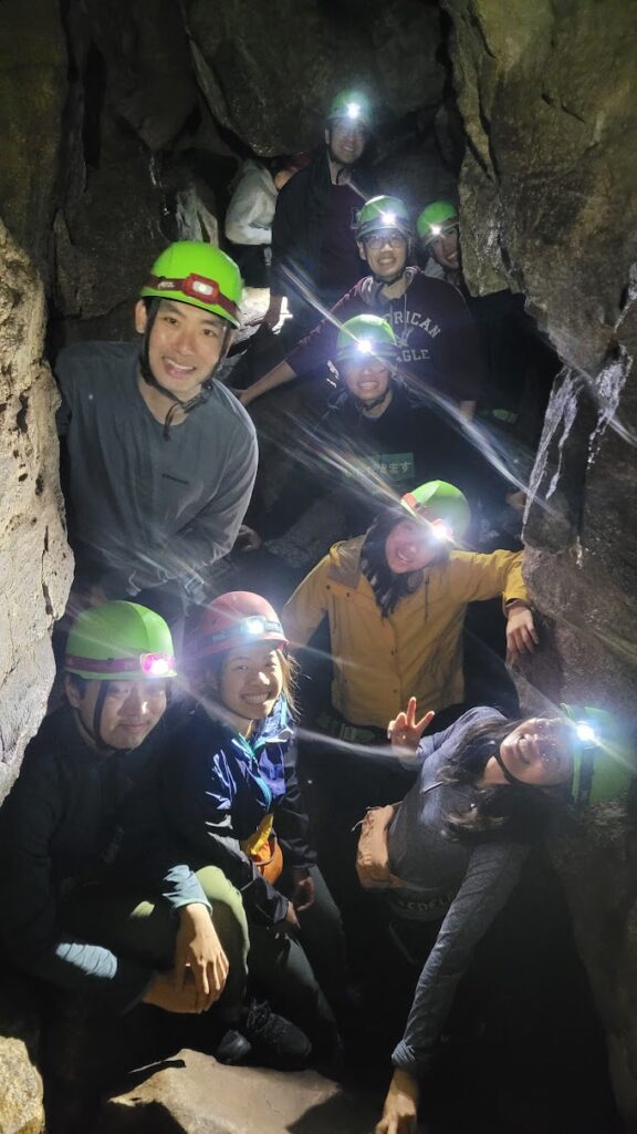 Group of people in cav Group of people in cave
